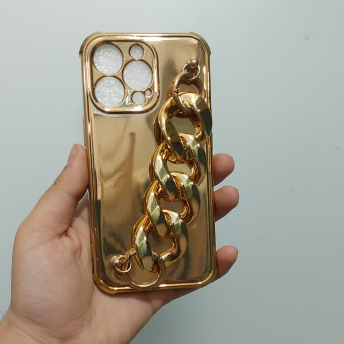 PK137 Chain Electroplated case - gold- iphone 13 pro