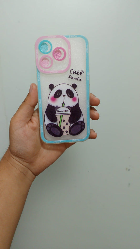 PK163 Cute Panda Coffee case iphone 14 pro