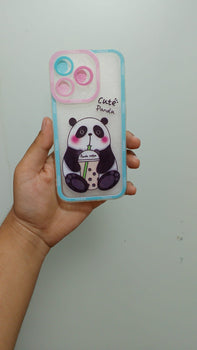 PK163 Cute Panda Coffee case iphone 14 pro