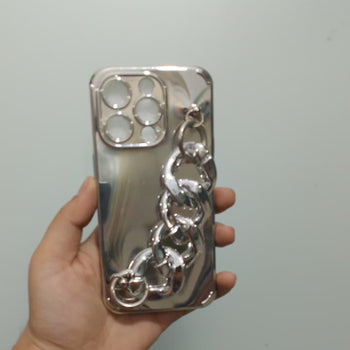 PK137 Chain Electroplated case - silver - iphone 14 pro
