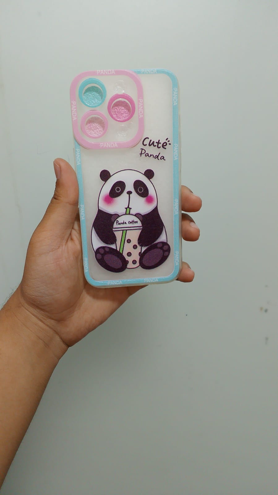 PK163 Cute Panda Coffee case iphone 15 pro