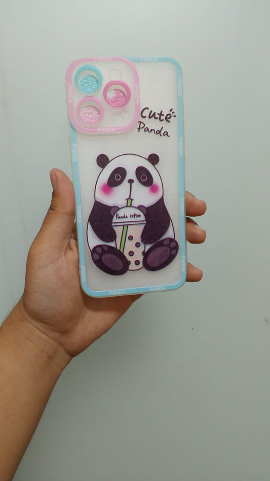 PK163 Cute Panda Coffee case iphone 15 pro max