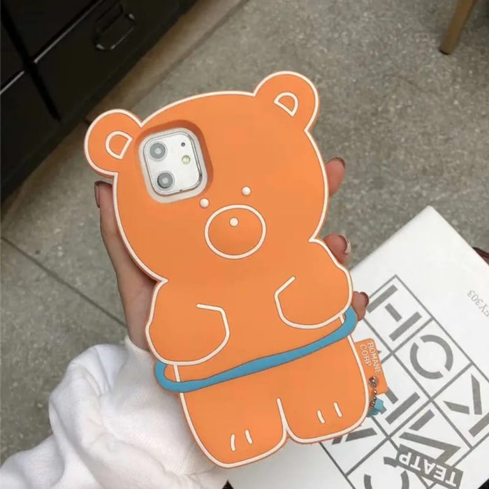 PK174 Bear design case with keychain orange
