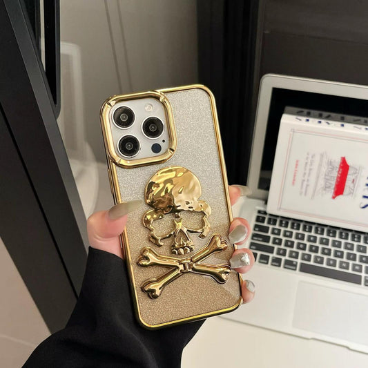 PK209 Gold skull with glitter sheet Case
