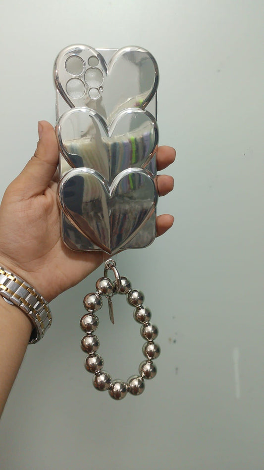PK185 Silver Heart case with chain