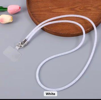 PK169 Glittery Phone Necklace - White