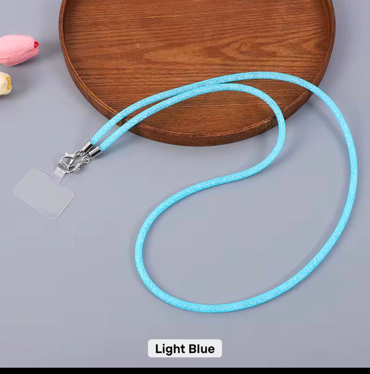 PK169 Glittery Phone Necklace - Light Blue