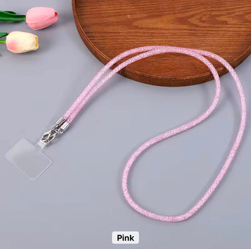 PK169 Glittery Phone Necklace - Pink