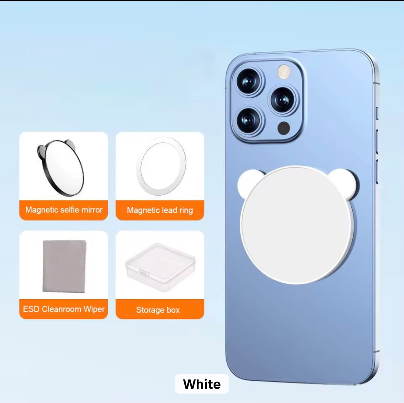 PK216 mirror magsafe selfie holder - white