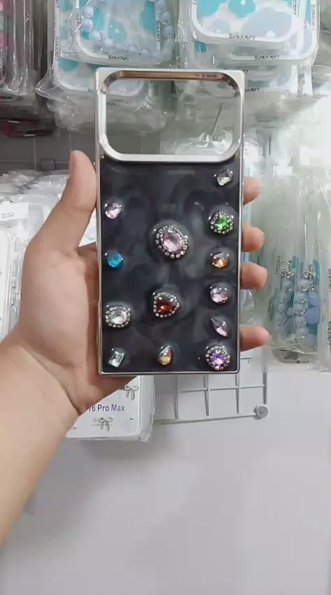PK206 Grey Square rhinestone case