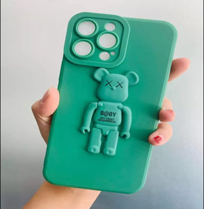 PK148 Silicon case with camera protection green with bear stand holder