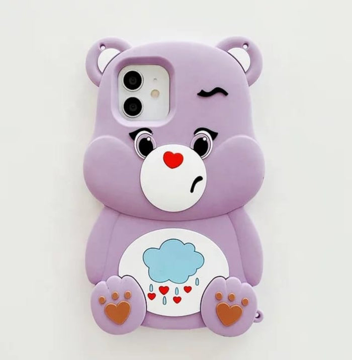 PK143 Bear shaped 3d case purple