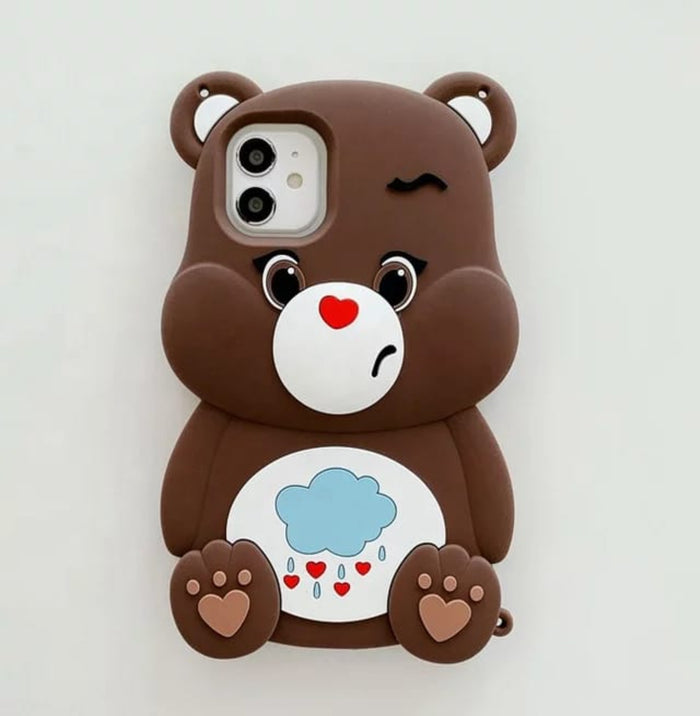 PK143 Bear shaped 3d case brown