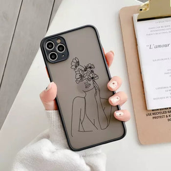 PK154 Grey case with lady and flowers