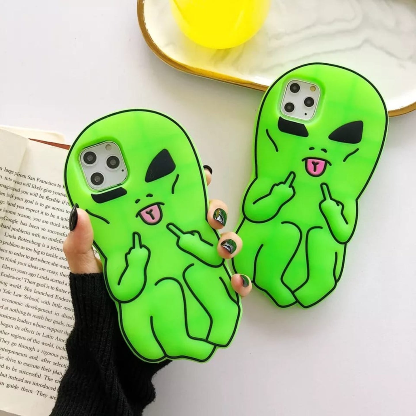 PK150 Green 3d alien design silicon case