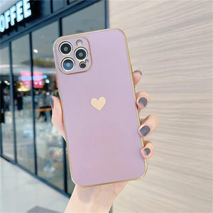PK158 mix cases lilac purple small gold heart