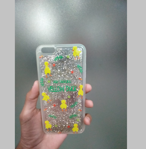 PK038 Glitter case with ducks printed